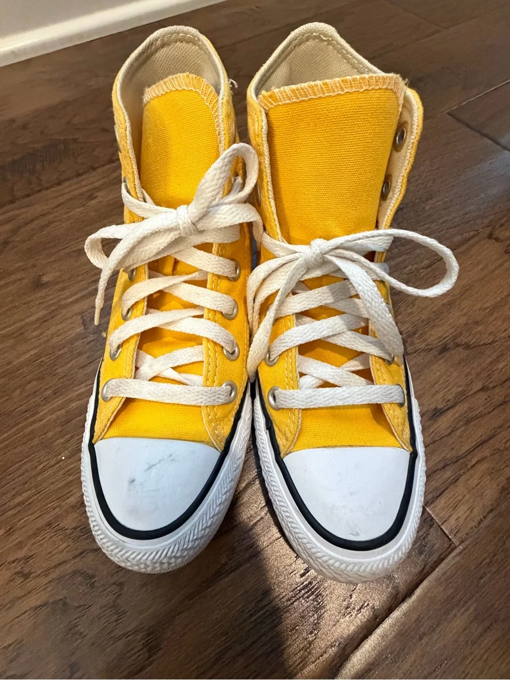 Converse Kids Yellow High Top Sneakers with White Accents